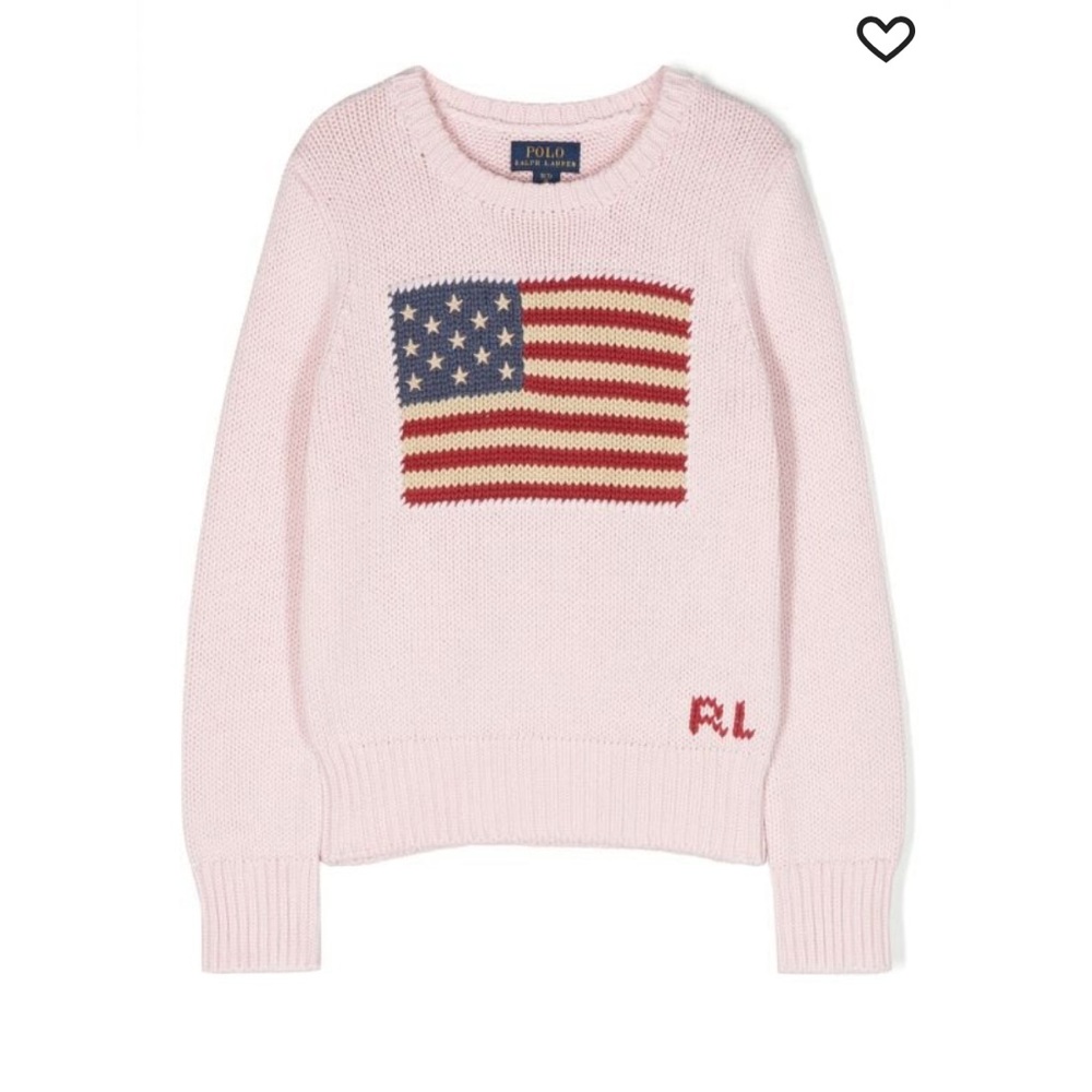 Polo Ralph Lauren Pre-Loved Pale Pink Flag Sweater Size M (8-10)